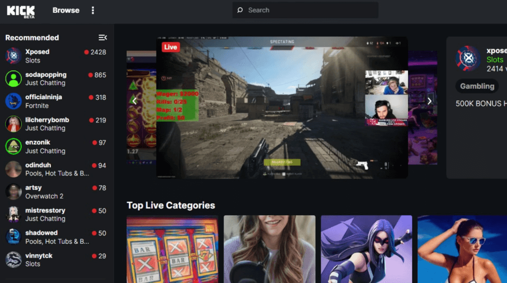 Kick Streaming Service Challenges Twitch, but Faces an Uphill Battle